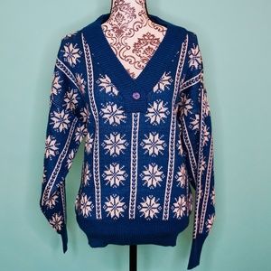 Vintage 80’s HEET Wool Blend Ski Sweater Snowflake